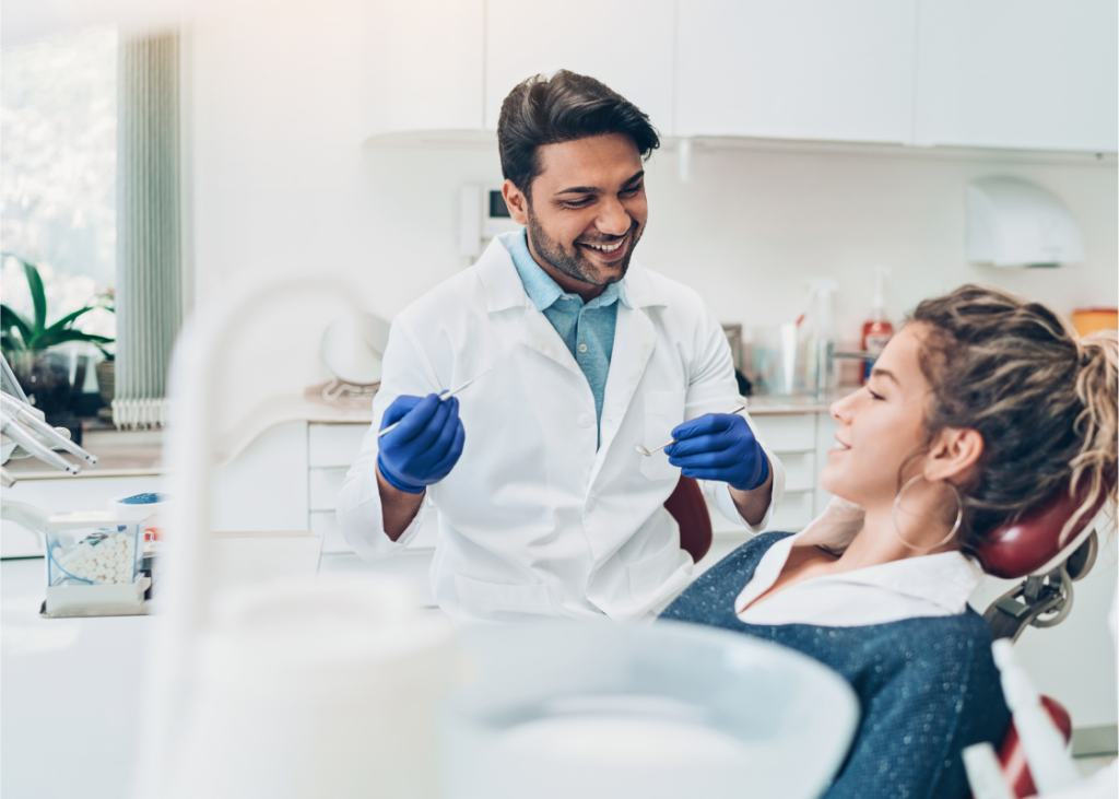 Woman at the dentist